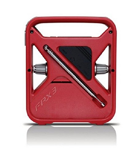 '- Red Cross FRX3+ Emergency NOAA Weather Radio, Red, Digital Display, Hand Turbine, Solar Power, Red LED Flashing Beacon, 7 NOAA/Environment Canada Weather Bands, Phone Charger
