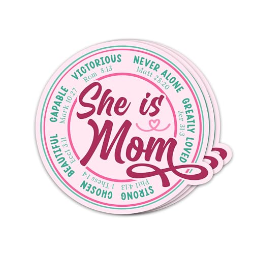 Set of three waterproof Christian mom stickers
