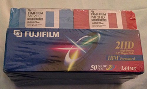 MF2HD Formatted 3.5" Floppy Disk IBM Formatted 1.44 MB 50 Color Pcs.