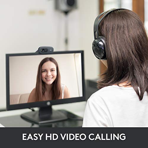 C270 HD Webcam, HD 720p, Widescreen HD Video Calling, HD Light Correction, Noise-Reducing Mic, For Skype, FaceTime, Hangouts, WebEx, PC/Mac/Laptop/Macbook/Tablet - Black