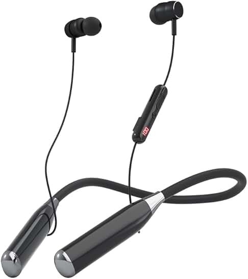 Wireless Neckband Headphones with 200H Playtime and LED Display
