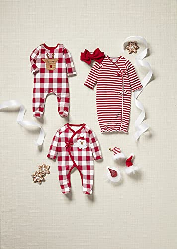 Baby Girls' Crochet Check Santa Sleeper, Red, 0-3 Months