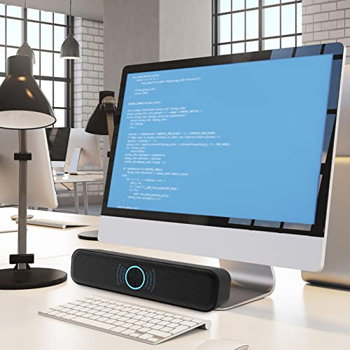 Computer Soundbar - Wired Speakers USB Powered Soundbar - Plug and Play USB Powered Computer Speakers, Powerful Stereo Sound for PC, Laptop, Desktop Kais