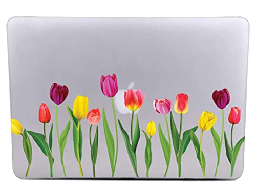 Set of 13 colorful tulip flower stickers for laptops and crafts