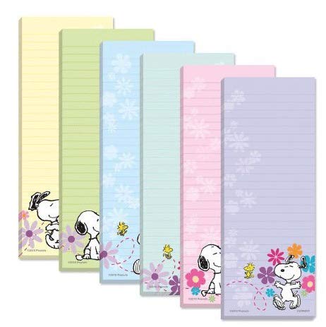 Peanuts Beagle and Woodstock Spring Flowers Notepads, 6-Pack