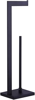 Matte Black Free Standing Toilet Paper Holder with Shelf