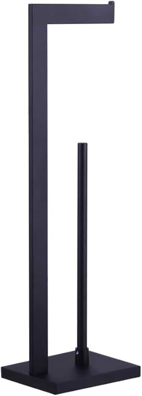 Matte Black Free Standing Toilet Paper Holder with Shelf