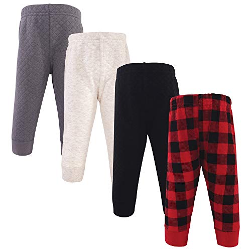 Unisex  Quilted Jogger Pants 4pk, Buffalo Plaid, 0-3 Months