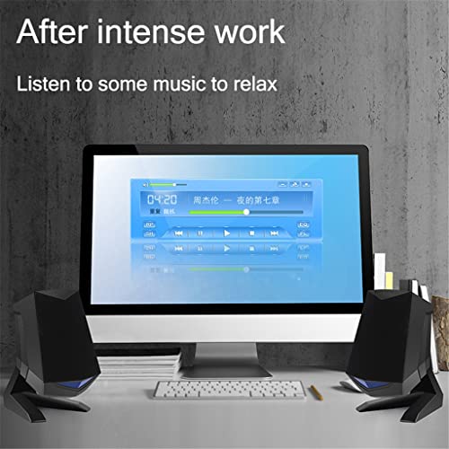 1 Pair Wired Computer Speakers USB AUX Bass Reinforcement PC Speaker for Laptop Desktop 6W 64mm Horn Audio Loudspeaker