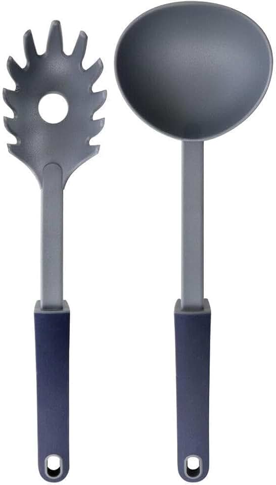 Nylon Ladle and Pasta Server Set, Heat-Resistant, Dishwasher Safe
