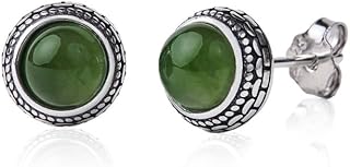 Real Crystal Birthstone Sterling Silver Stud Earrings for Women