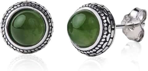 Real Crystal Birthstone Sterling Silver Stud Earrings for Women