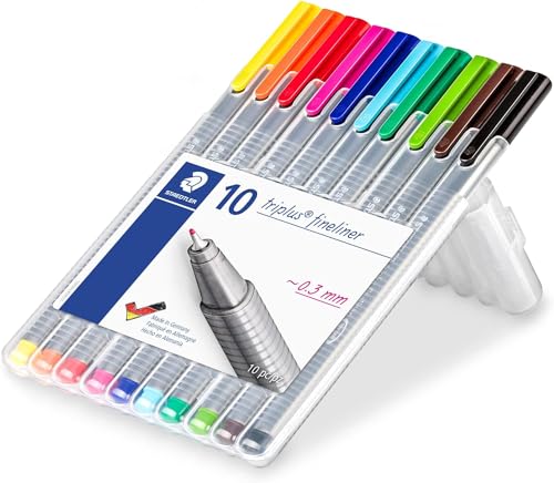 Gel Fineliner Pen, 0.3 mm, 10-pack