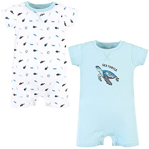 Uni  Baby  Cotton Rompers, Endangered Sea Turtle, 3-6 Months