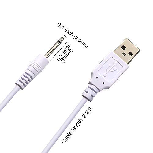 Replacement DC Charging Cable | USB Charger Cord - 2.5mm (2 Pack)