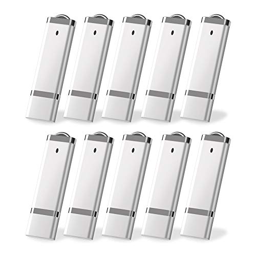 10 Pack 32 GB Flash Drive 32GB USB Flash Drive Thumb Drive USB2.0 Metal Pen Shape Memory Stick Silver 10 Pack