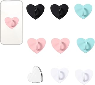 Set of 8 Heart-Shaped Metal Phone Finger Rings