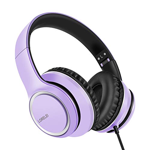 X8 Over-Ear Wired Headphones with Microphone, 1.45m Nylon Line, 3.5mm Plug, Dark Purple