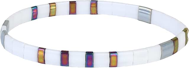 Rainbow Beaded Stretch Friendship Bracelets for Women