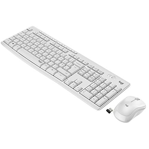 MK295 Wireless Mouse & Keyboard Combo with SilentTouch Technology, Full Numpad, Advanced Optical Tracking, Lag-Free Wireless, 90% Less Noise - Off White