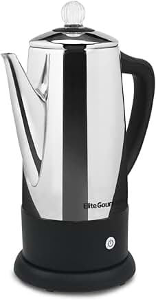 12-Cup Electric Coffee Percolator with Keep Warm and Cool-Touch Handle