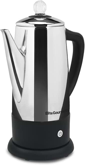12-Cup Electric Coffee Percolator with Keep Warm and Cool-Touch Handle