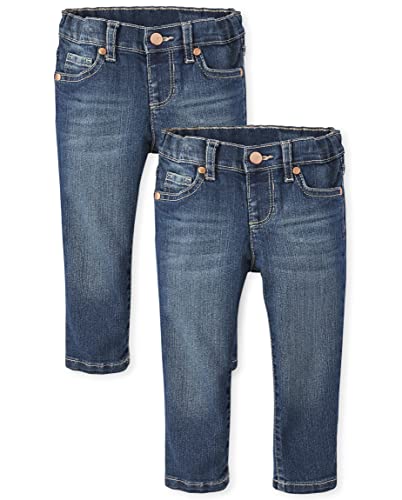 Baby Girls and Toddler Girls Basic Skinny Jeans, Blues Wash, 12-18 MONTHS