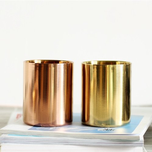 Rose Gold Stainless Steel Pen and Brush Holder