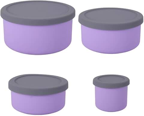 4-Piece Silicone Food Storage Containers with Lids