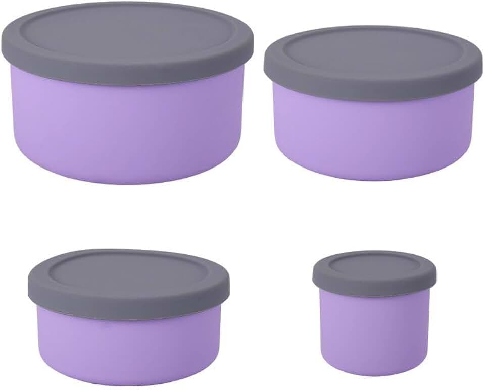 4-Piece Silicone Food Storage Containers with Lids