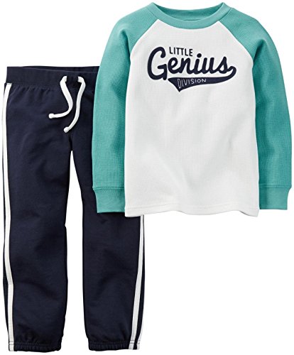 Carter s Baby Boy s 2 Piece Slogan Set - Genius - 3 Months