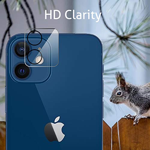 2 Pack Screen Protector Compatible for iPhone 12[6.1 inch] + 2 Pack Camera Lens Protector,Tempered Glass Film,[9H Hardness] - HD