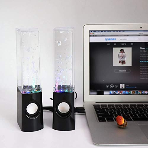 Colorful LED Water Speaker with Fountain Light Show Sound for PC, MP3 Player, Laptops, Smartphone Black