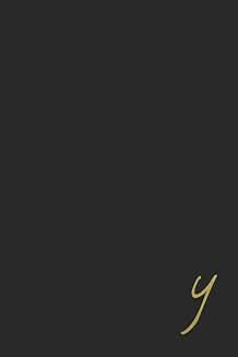 Black monogram initial notebook with gold letter, 6x9, 110 pages