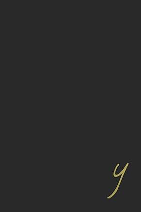 Black monogram initial notebook with gold letter, 6x9, 110 pages