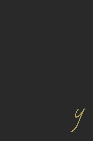 Black monogram initial notebook with gold letter, 6x9, 110 pages
