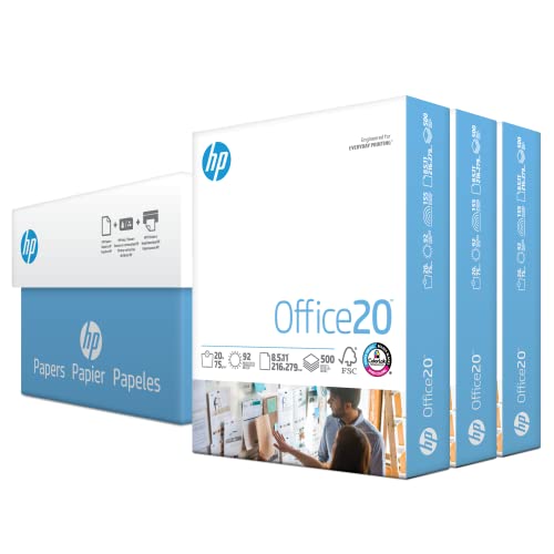 Printer Paper | 8.5 x 11 Paper | Office 20 lb | 3 Ream Case - 1500 Sheets | 92 Bright | Made in USA - FSC | 112090C
