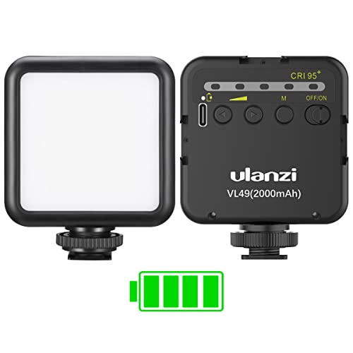VL49 2000mAh LED Video Light with 3 Cold Shoes