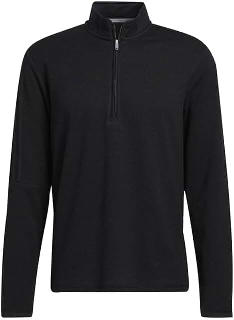 Men's black 3-stripes quarter zip pullover
