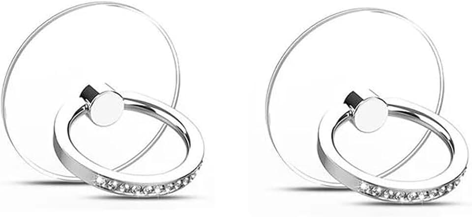 Two Transparent Phone Ring Holders with 360° Rotation