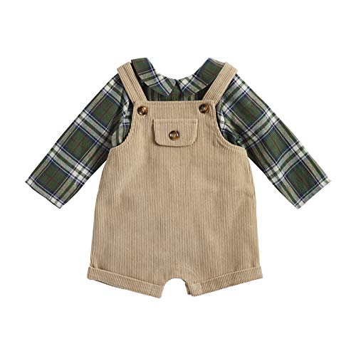 Baby Boys  Corduroy Overall Set, Green, 3-6 Months