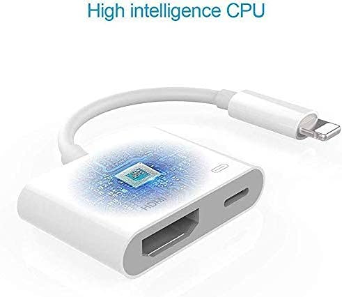 [Apple MFi ] Lightning to HDMI Digital AV Adapter,1080P Video & Audio Sync Screen Converter AV Adapter with Charging Port for iPhone HDMI Converter to HD TV/Projector/Monitor Support All iOS