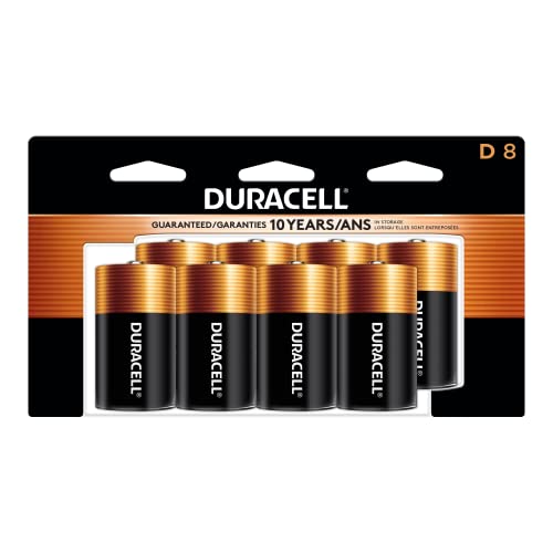 Coppertop D Batteries, 8 Count Pack, D Battery with Long-lasting Power, All-Purpose Alkaline D Battery for Household and Office Devices