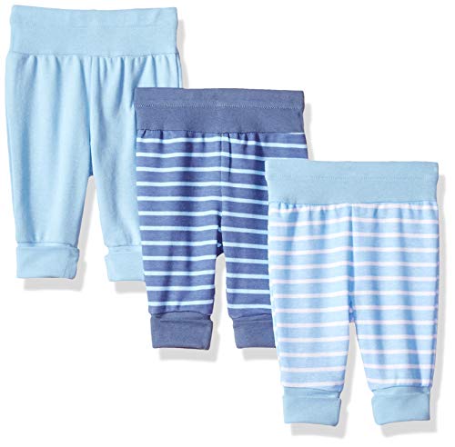 Ultimate Baby Flexy 3 Pack Adjustable Fit Knit Jogger Pants, Blue Stripe, 18-24 Months