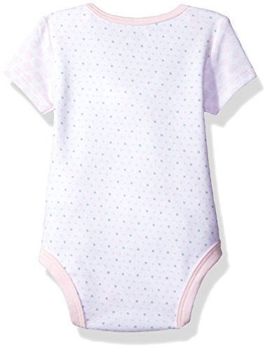Baby Girls 2 Pieces Bodysuit Pant Set with Bib, White/Grey, 0-3 Months