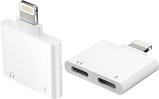Dual Lightning Headphone Splitter and Charging Adapter (2 Pack)