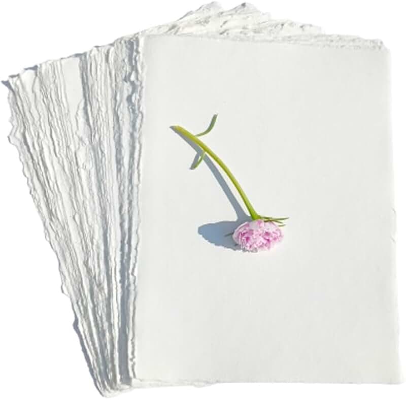 Ivory White Deckle Edge Art Paper Sheets 10x12 inches