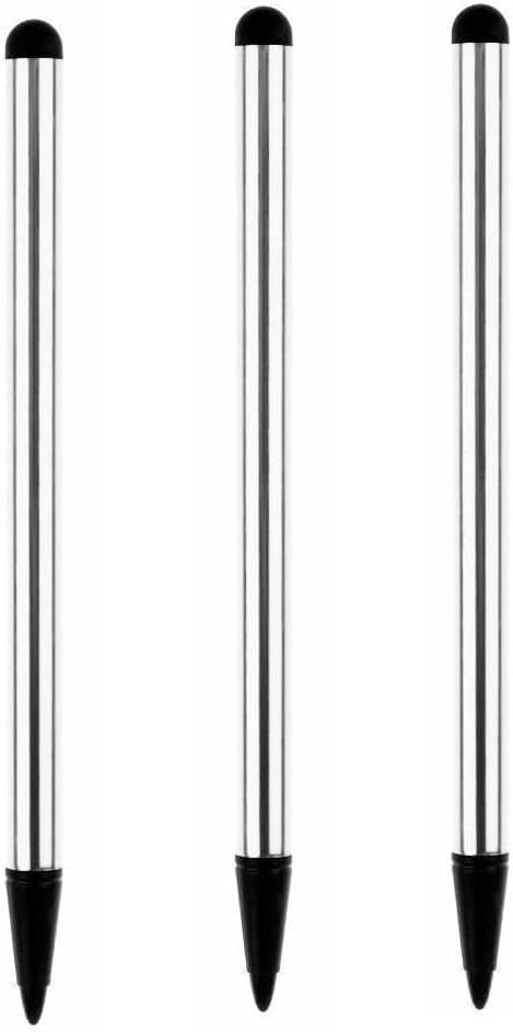 Set of three silver stylus pens for touch screens
