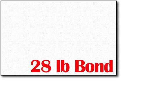 White Linen Bond Sheets, 28 lb, 5.5 x 8.5 inches, 250 sheets