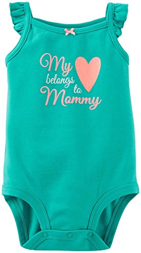Baby Girls' Slogan Bodysuit (Baby) - Turquoise - 3 Months